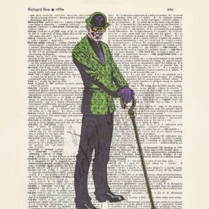 DC serietidningar The Riddler på ordbokssida tryck 8x10 och 11x14