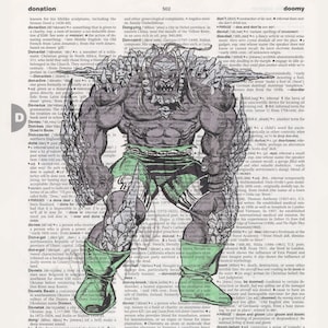 DC comics Doomsday on dictionary page print