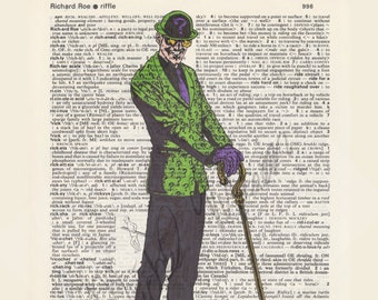 DC comics The Riddler on dictionary page print 8x10 and 11x14