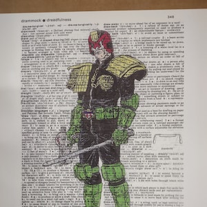 IDW comics Judge Dredd on dictionary page print