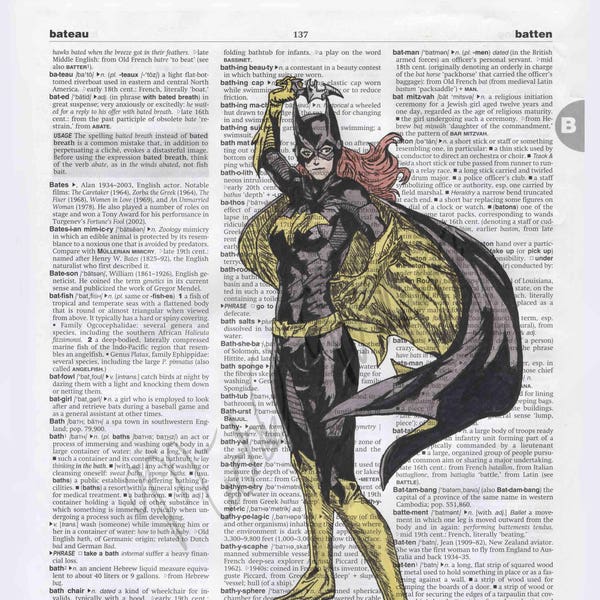 DC comics Batgirl on dictionary page print