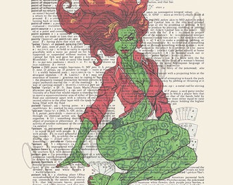 DC comics Poison Ivy on dictionary page print