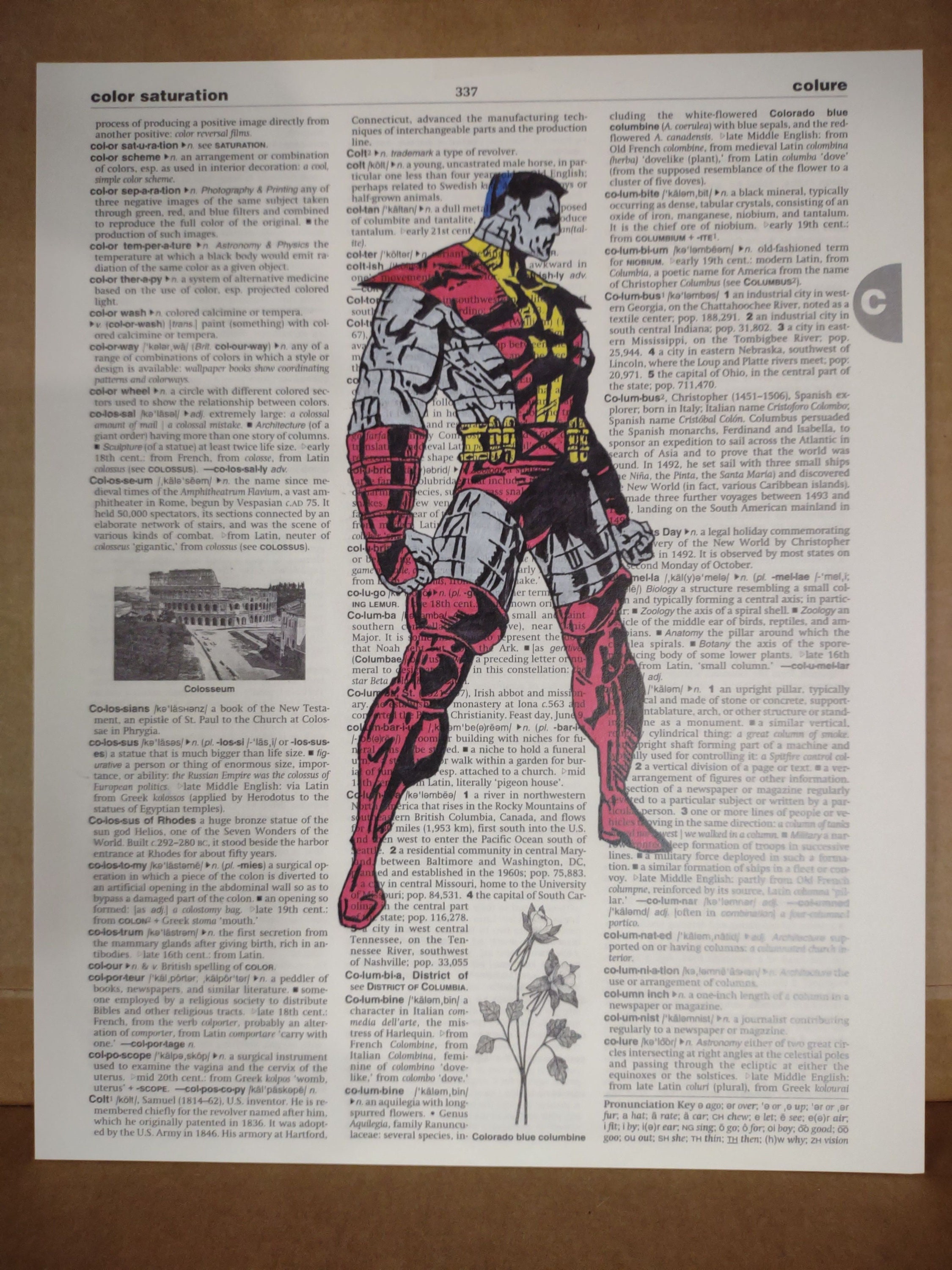 Marvel Comics X-men Colossus on Dictionary Page Print - Etsy