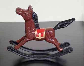 Vintage Cast Iron Rocking Horse Toy/Horse Home Decor/Cast Iron Horse/Shabby Chic Horse/Country Home Decor/Rocking Horse