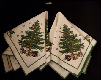 NOS Very Rare 2pc Nikko Happy Holidays Fallani and Cohn Christmas Napkins Made in Brazil/Nikko Happy Holidays Napkins/Nikko Happy Holidays