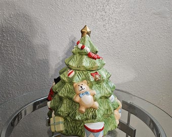 ホリデータイムのクリスマスツリーとギフト、クッキージャー - Etsy 日本