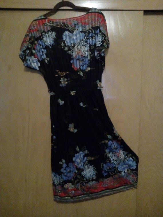 Boho Chic Dress/70s Sheer Boho Chic Flower Pattern