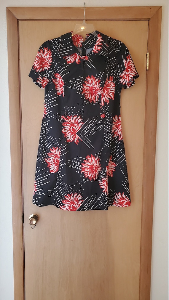 60s/70s Abstract Floral Plus Size Dress/Abstract F