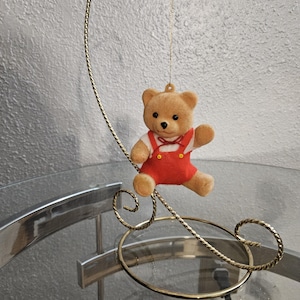 Flocked Teddy Bear Christmas Ornament/Flocked Teddy Bear