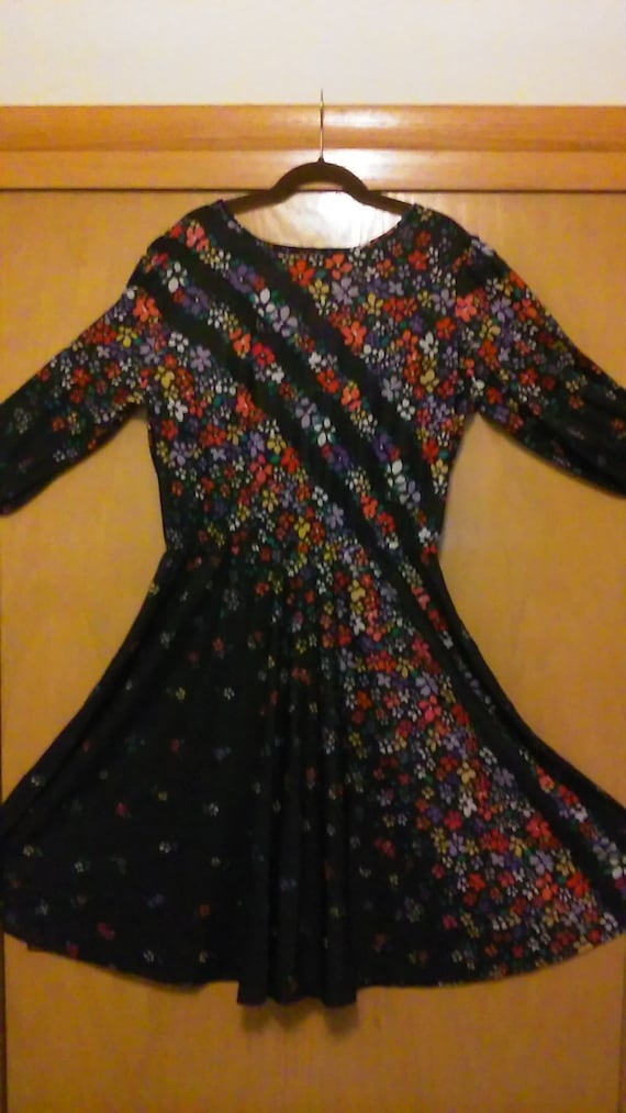 70s Flower Pattern Sheer Dress by JC Penney Fashio