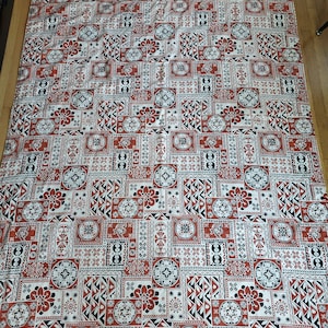 Vintage hecho a mano geométrico arte popular atar edredón/edredón de espalda de amarre/edredón de arte popular/edredón/edredón MCM/edredón geométrico