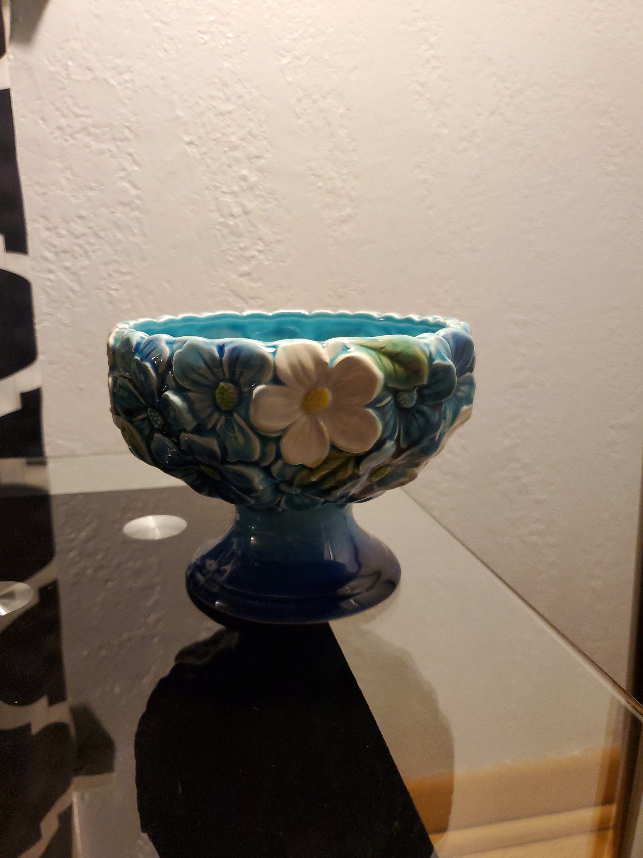 Victorian Sand Majolica BarbitoneStyled with Applied Flower Red Rose Vases Set of 3