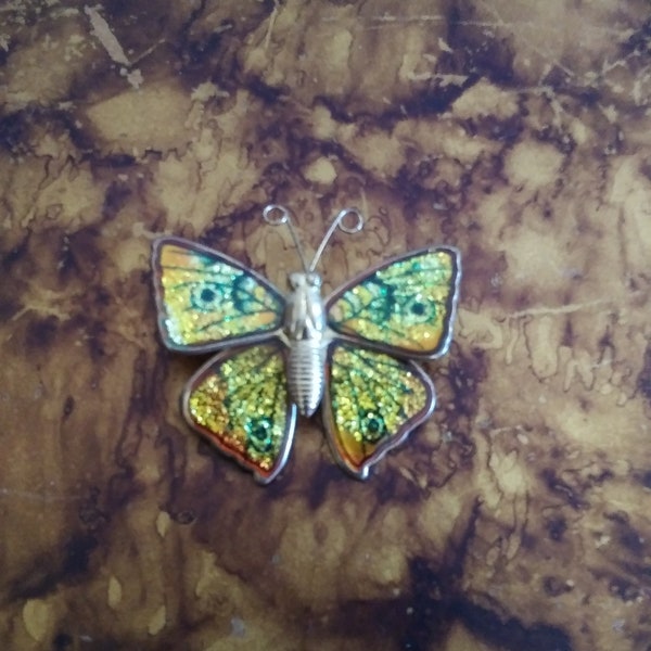 80s Enamel Butterfly Pin/Brooch/Butterfly Pin/Butterfly/Enamel Pin/Costume Jewelry/Costume Jewellery