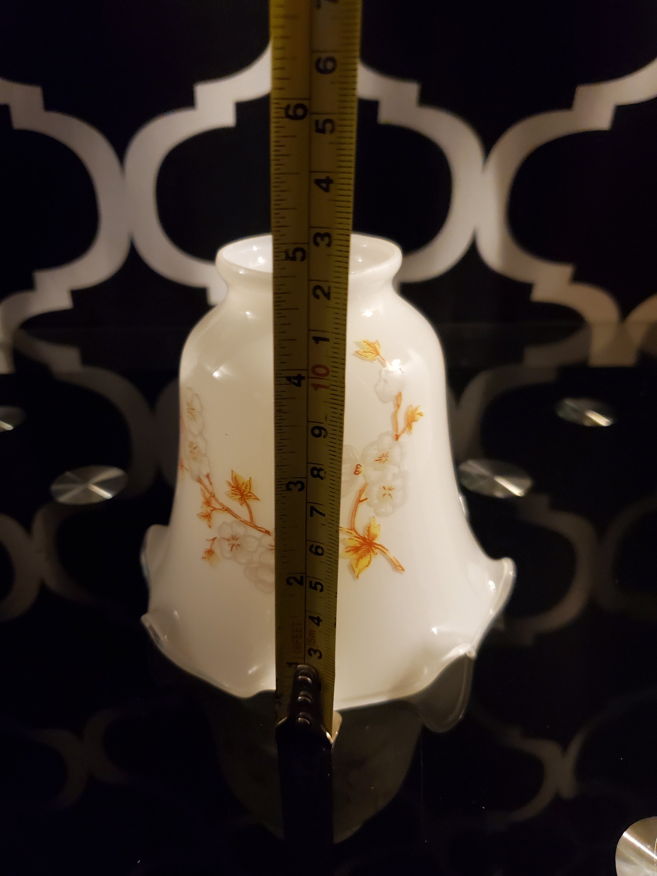 Vintage Glass Floral Ceiling Fan Lamp Shade/glass Lamp Etsy