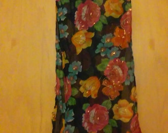 90s NWT Vintage Floral Berkshire Boho Chic Scarf/Boho Chic/NWT Scarf/Berkshire Scarf/Berkshire/Floral Scarf/Flower Scarf/Boho Scarf