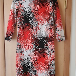 60s/70s Mod Op Art Geometric Psychedelic/Psychadelic Dress/ Geometric Dress/Vintage Op Art Dress/Parade Dress New York/Parade Dress