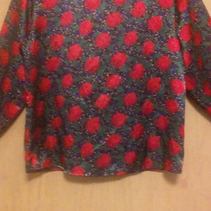 80s Argenti Flower Pattern Blouse/Blouse/Flower Blouse/ Flower Shirt/Argenti/Floral Blouse/Floral