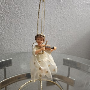 Vintage Angel Playing Violin Christmas Ornament/Angel Ornament/ Angel Violin Ornament