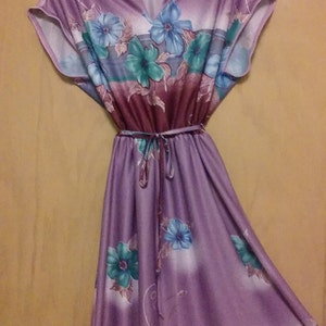 70s Hawaiian Style Flower Pattern Sheer Dress by Ms. Claire New York/Ms. Claire Dress/Floral Dress/Flower Dress/Sheer Dress/Boho Chic Dress