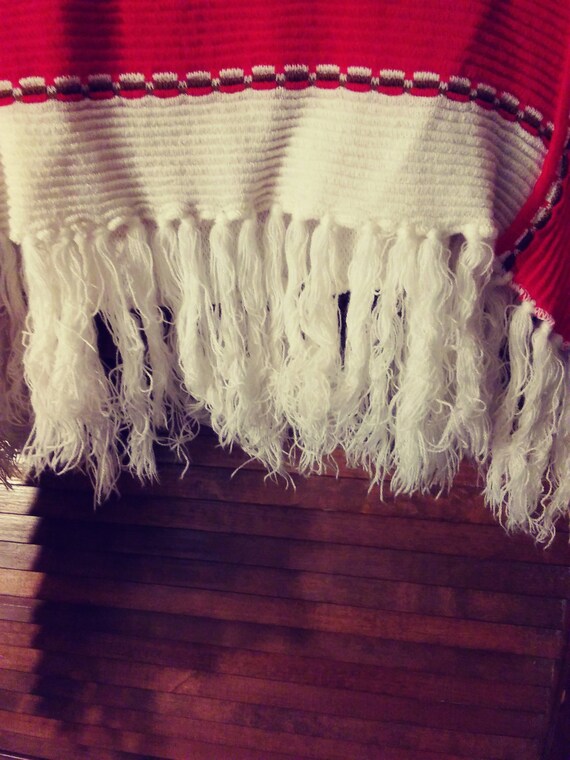 70s Handmade Southwest Style Poncho/Poncho/Southw… - image 4