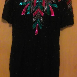 80s NWT Stenay Sequin and Beaded Dress/Stenay/Stenay Dress/Vintage NWT/Sequin Dress/Cocktail Dress/Evening Dress/Party