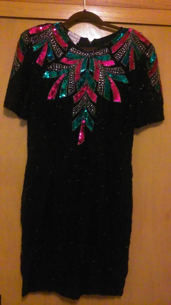 80s NWT Stenay Sequin and Beaded Dress/Stenay/Ste… - image 1