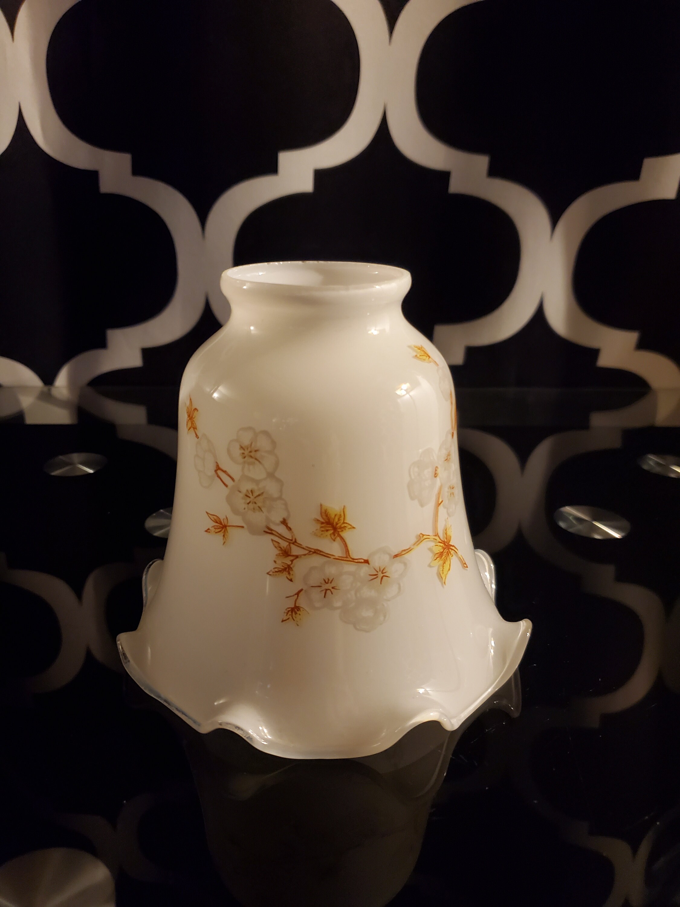 Vintage Glass Floral Ceiling Fan Lamp Shade/glass Lamp Etsy