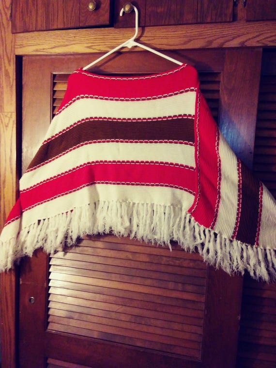 70s Handmade Southwest Style Poncho/Poncho/Southw… - image 1