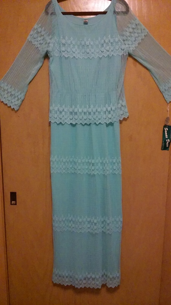 60s/70s Vintage NWT Boho Chic Maxi Wedding Dress … - image 1