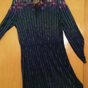 70s/80s Sheer Flower Pattern Boho Chic Dress by JC Penney Fashions/JC Penney Dress/Boho Chic Dress/Flower Dress/Floral Dress/Vintage Dress