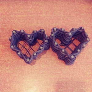 70s/80s 2 pc.Woven Wooden Hearts/Wooden Hearts/Rustic Home Decor/Wood Home Decor/Hearts Decor/Shabby Chic/Valentine&#39;s Day/Natural Home Decor