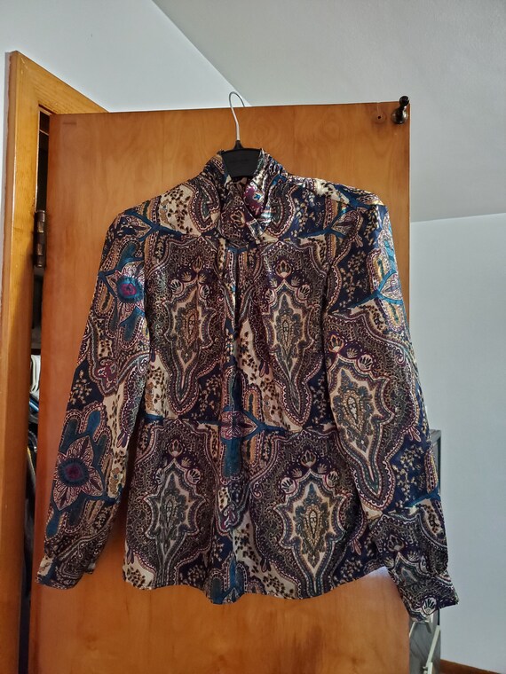 90s Paisley Secretary Blouse by Notations/Paisley