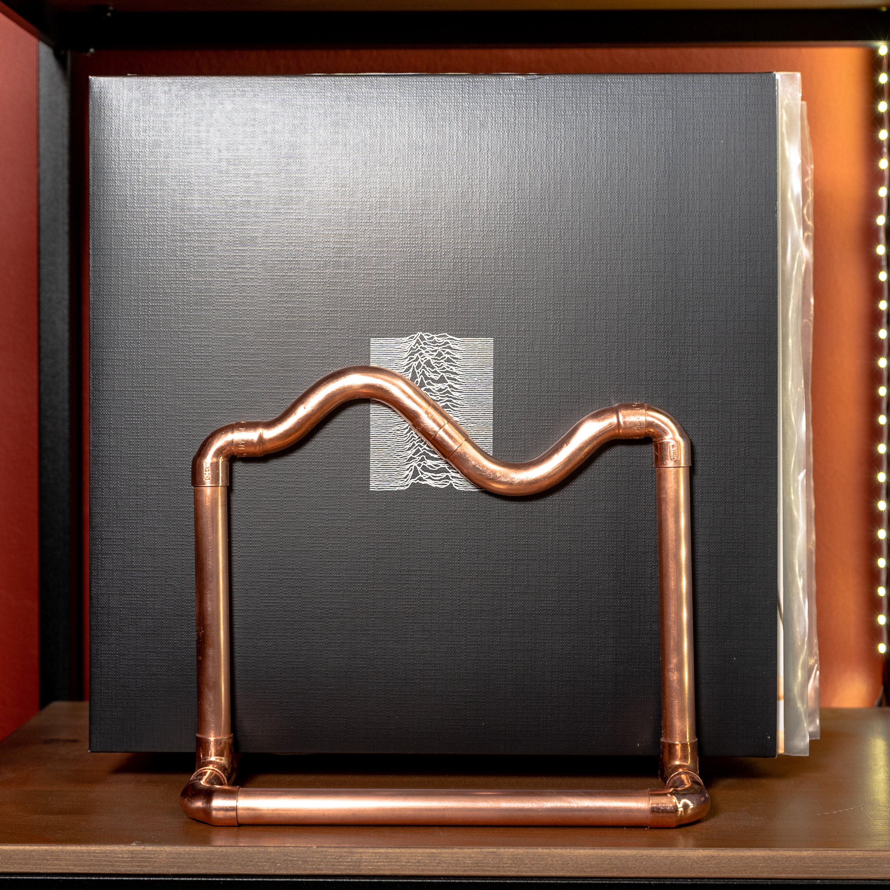 Vinyl Record Holder Wall Mounted LP Display Handcrafted From Copper Pipe  Unique Gift 