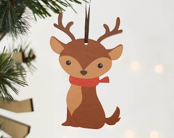 Winter Woodland Animals, Set Of Four Decorations - Hanging Decorations - Tree Decorations