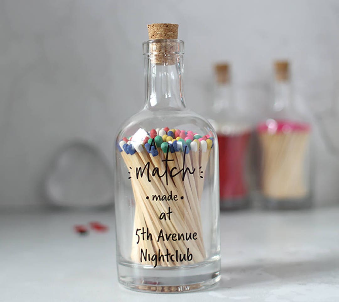 Bottle of Matches Matches in A Bottle Personalised Bottle Etsy