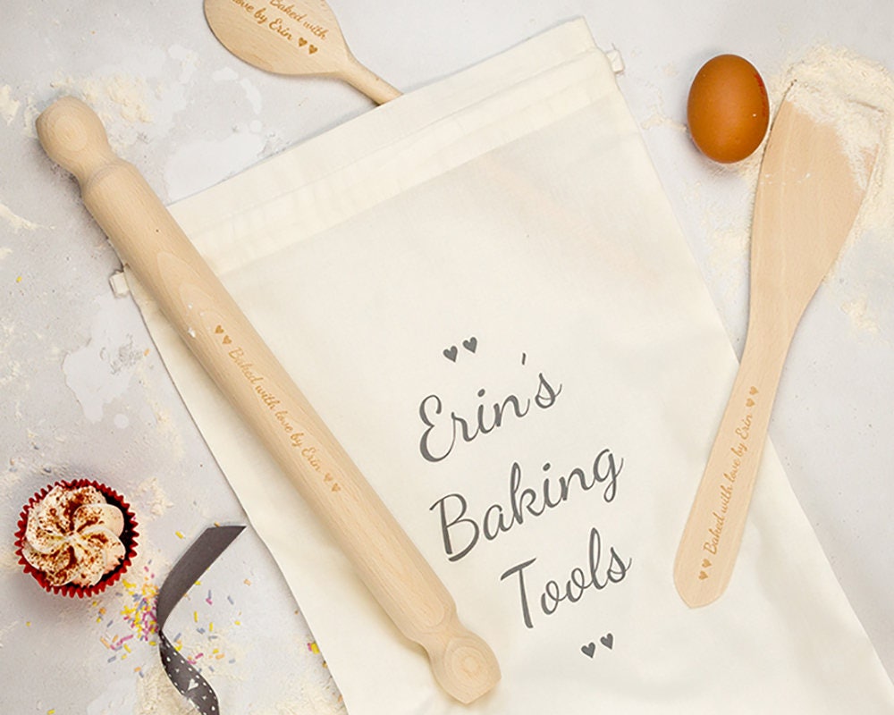 Personalised Baking Set Kids Baking Set Kids Gift Baking Gifts Engraved  Utensils Baking Kit Personalised Gift Baking Supply 