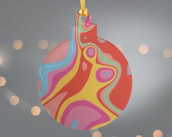 Décoration d’arbre de Noël, tourbillon lumineux - Ornements d’arbre de Noël suspendus - Boules alternatives - Remplisseur de bas de Noël - Boule colorée