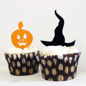 Halloween Decorations Halloween Mini Cake Toppers Set of Six Halloween Cake Topper Cake Topper Cupcake Topper Halloween Decor image 4