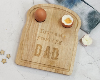 Personalised Egg Breakfast Board - Toast Board - Egg Serving Board - Personalised Serving Board - Egg Cup - Dippy Eggs - Fathers Day Gift