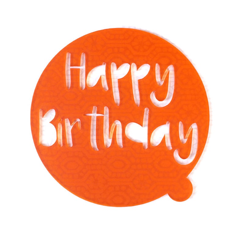 Happy Birthday Cake Stencil Cake Decoration Baking Gift Idea Baking Gift Cake Stencil Cake Topper Happy Birthday Birthday Idea image 2