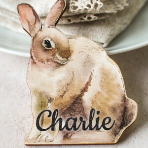 Personalised Place Setting Rabbit Easter Place Setting Personalised Rabbit Place Setting Easter Table Setting Bunny Table Setting image 3