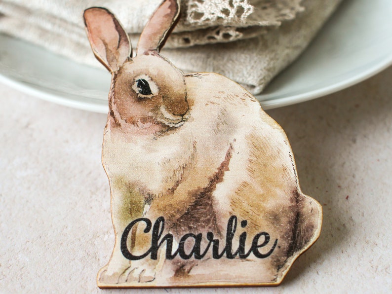 Personalised Place Setting Rabbit Easter Place Setting Personalised Rabbit Place Setting Easter Table Setting Bunny Table Setting image 3