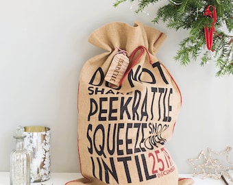 Personalised Christmas Sack - Personalised Gift Tag - Christmas Sack - Hessian Sack - Personalised Sack - Christmas Sack - Present Sack
