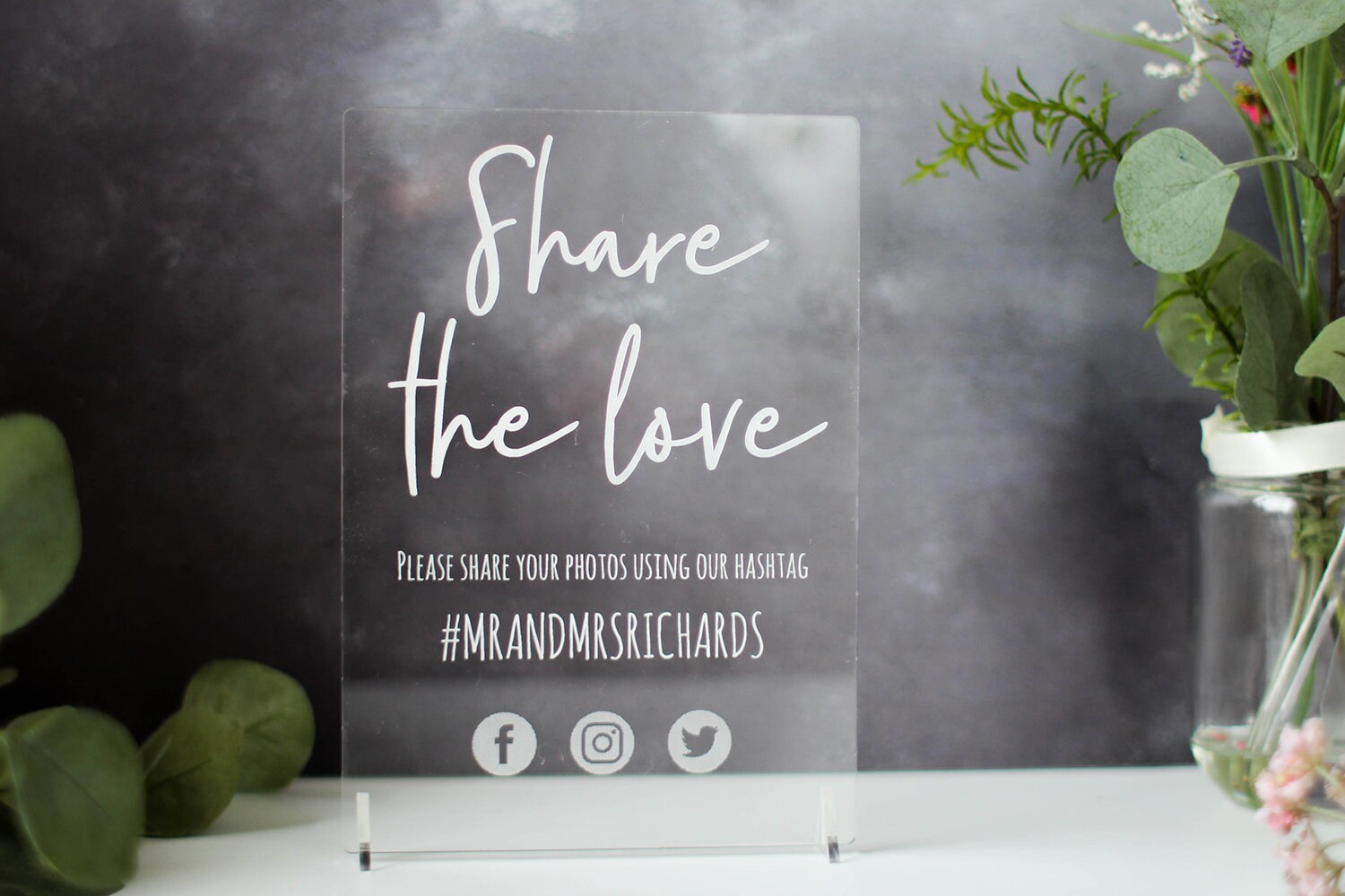 Personalised Wedding Sign Social Media Sign Wedding Sign | Etsy