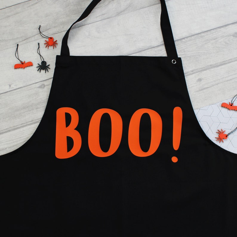 Halloween Apron Halloween Costume Boo Spooky Apron Halloween Decorations Orange Apron Personalised Apron Halloween Decor image 4