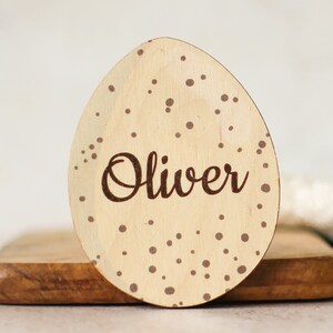 Personalised Place Setting Speckled Egg Easter Name Card Egg Table Card Speckled Egg Place Card Personalised Egg Place Setting Natural