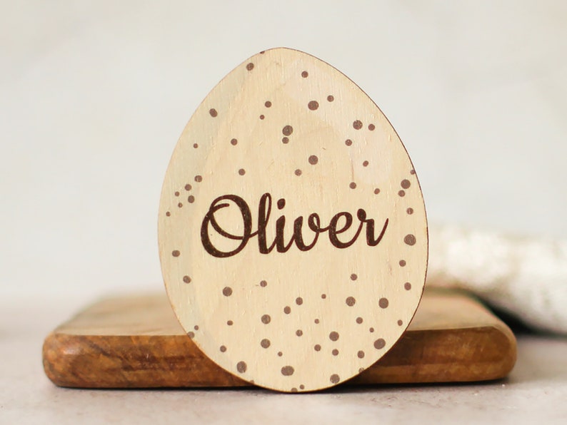 Personalised Place Setting Speckled Egg Easter Name Card Egg Table Card Speckled Egg Place Card Personalised Egg Place Setting Natural