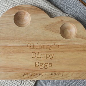 Personalised Egg Breakfast Board Egg Board Egg Serving Board Personalised Serving Board Egg Cup Dippy Eggs Easter Gift image 2