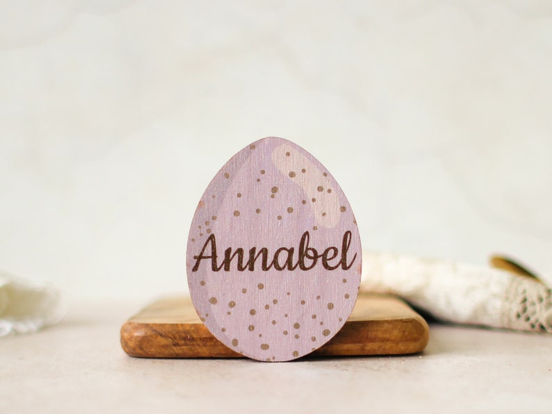 Personalised Place Setting Speckled Egg Easter Name Card Egg Table Card Speckled Egg Place Card Personalised Egg Place Setting Lilac