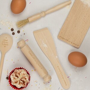 Personalised Baking Set Kids Baking Set Kids Gift Baking Gifts Engraved Utensils Baking Kit Personalised Gift Baking Supply image 2